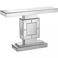 Offre Spéciale Console miroir luxe diamant écrasé en verre argenté de haute qualité avec miroir