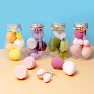 6 pièces violet en forme de goutte cosmétique beauté éponge marque privée OEM personnalisé lavable éponge mélangeur <span class=keywords><strong>marguerite</strong></span> dérive bouteille ensemble - Product Image 2