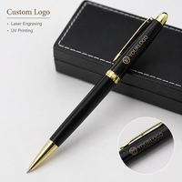 Stylo bille métallique personnalisé avec logo imprimé, stylo d'affaires exécutif avec boîte cadeau pour événements d'entreprise, cadeau client