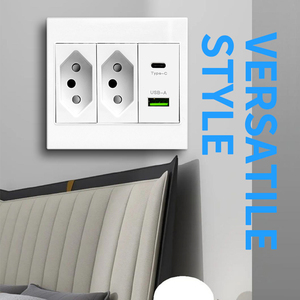 Enchufe de Carga Rápida Ita Brasil US EU CA 2.1/3.1A con USB Tipo-C, Control de Velocidad para Ventilador de Techo, Interruptores de Pared Universales - Product Image 6