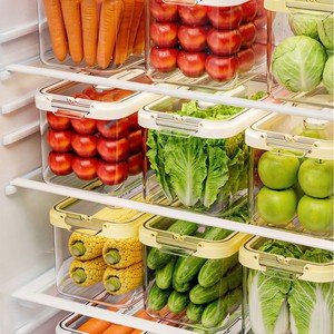 Large Capacity <b>Refrigerator</b> Storage Box Food Grade With Lid For Fruit Vegetable Organization - Product Image 4