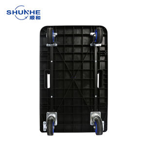 Troli Dorong Manual Lipat Empat Roda Beban Berat 150kg - Peralatan Belanja Industri OEM Baja Tahan Karat Plastik - Product Image 5