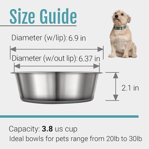 Anti-Slip Double-Walled Stainless Steel <b>Bowl</b> Cats Pet Basic Food Water Feeding Stocked Single Rubber Base Rounded Vacuum - Product Image 5
