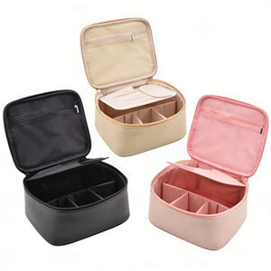 Trousse de Maquillage de Voyage en Cuir PU Imperméable avec Logo Personnalisé, Pochette de Toilette Multifonctionnelle à Fermeture Éclair pour Cosmétiques – Vente en Gros - Product Image 1