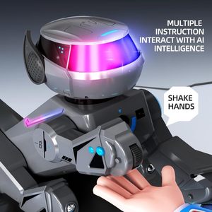 Chien robot intelligent avec télécommande, interaction vocale et actions programmables, lumières LED et musique - Product Image 5