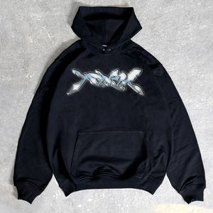 Ensemble de sweatshirt à capuche en coton éponge française imprimé DTG personnalisé 500 g/m² lavé à l'acide vintage - Product Image 2