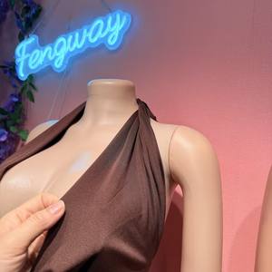 Completo da donna 2026: Top <span class=keywords><strong>Halter</strong></span> senza maniche con scollo a barca e schiena scoperta + Pantaloni elasticizzati con nastro, sexy, 2 pezzi - Product Image 5