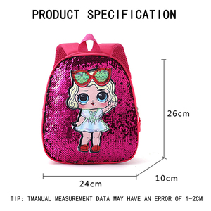 2024nuovo popolare zainetto glitter <span class=keywords><strong>bambina</strong></span> cartone animato zecchino zaini ragazze tinta unita borsa per bambini - Product Image 2