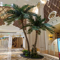 Grand palmier artificiel en plastique et fibre de verre, imitation tropical, de 5 à 7 mètres, pour la décoration d'hôtel