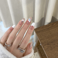 Ongles artificiels faits à la main pour filles - Ongles à presser complets en plastique ABS, design luxueux et tendance, application sur les doigts