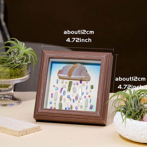 Vente en gros de cristal naturel agate nuage avec puces pluie cadre <span class=keywords><strong>photo</strong></span> support ornement cristal artisanat chambre décoration en cristal - Product Image 2