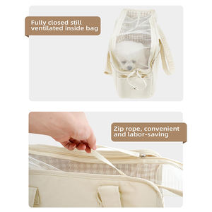 Sac de <span class=keywords><strong>transport</strong></span> pour petits animaux, sac de voyage pliable portable avec grande poche de rangement, design à bords souples pour chiots, chatons, petits chiens - Product Image 3