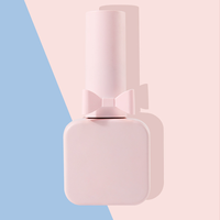 Botol Kaca Gel Kuku Matte Persegi 15ml Warna Kustom, Kemasan Kosmetik Minyak Kuku Mewah Kosong