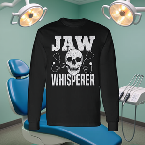 T-shirt à manches longues pour chirurgien en chirurgie orale et maxillo-faciale, design Jaw Whisperer - Product Image 3