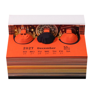 Bloc de Notas con Diseño Personalizado de la Academia Mágica Trio 2027, Figura de Mago, Accesorio de Escritorio, Manualidades de Papel DIY con Calendario 2027 - Product Image 2
