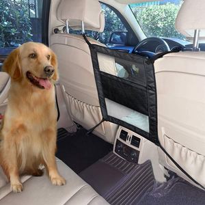 <span class=keywords><strong>Filet</strong></span> de rangement pour sièges de voiture <span class=keywords><strong>Filet</strong></span> de séparation avant et arrière Bloc central Sac de rangement élastique résistant aux chiens - Product Image 1