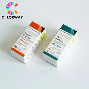 Customize hot stamping pharmaceutical 2ml vial paper box printing for testerone