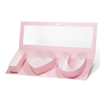 Boîte cadeau haut de gamme « Je t'aime » en forme de fleur, pour la Saint-Valentin, en carton ondulé, cadre photo, matériaux recyclés, boîte rigide personnalisable, UV
