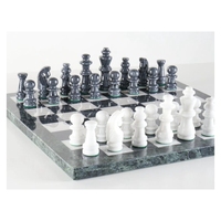 Plateau de jeu d'échecs de luxe en marbre fait main et au design personnalisé, jeu Moo Peg, ensemble d'échecs en marbre noir et blanc de 16 pouces