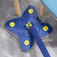 Serpillère murale rotative à 360°, triangulaire, pour nettoyage des coins, en microfibre, pour fenêtres et plafonds, avec manche télescopique réglable et système d'essorage