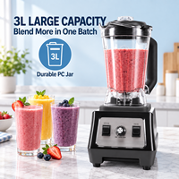 Blender professionnel de qualité supérieure, grande capacité de 3 L, avec 6 lames en SUS304 pour jus et milkshakes