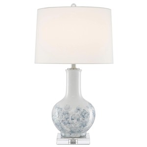Vintage European Minimalist Ceramic Table Lamp <b>E26</b> <b>Bulb</b> Base for DC Home Hotel Lobby Office Bedrooms Modern Crystal Body Dome - Product Image 2