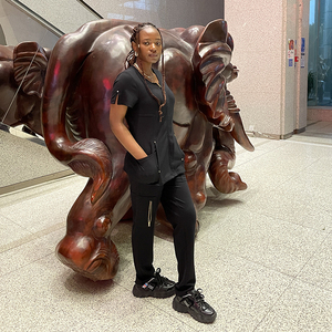 Nuevos Conjuntos de Uniformes Médicos Ecológicos 2023, Transpirables y Absorbentes, Tejido Elástico en 4 Direcciones, para Uso Hospitalario Femenino - Product Image 1