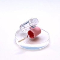 Tube rond rose pour gloss à lèvres, emballage cosmétique coloré moulé par injection, personnalisable avec des étiquettes personnalisées