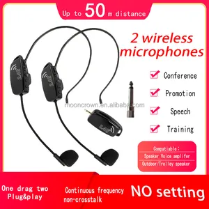 2.4G Cabeça Sem Fio Mic tech mike cabeça montada sem fio Microfone fone fone de ouvido Microfone sem fio para PC orador professor Stage guia