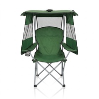 Chaise pliante portable pour le camping, la pêche et la plage, avec auvent pare-soleil en maille respirante et accoudoirs élargis