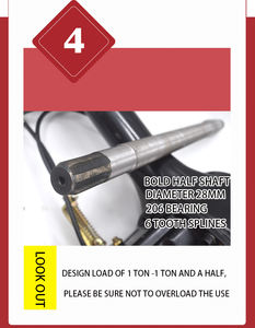 Tricycle de moto électrique, essieu <span class=keywords><strong>arrière</strong></span> <span class=keywords><strong>différentiel</strong></span> à quatre roues, frein à tambour à 6 dents, essieu haute puissance, 1 tonne - Product Image 5