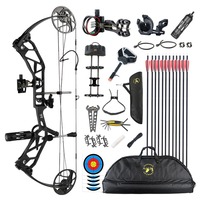 Set Busur Compound Topoint T1 19-70LBS 320FPS IBO 75% Let-Off Riser Aluminium CNC untuk Berburu & Menembak Sasaran