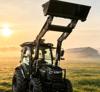 Traktor Pertanian 75HP 4WD dengan Pemuat Depan, Kabin Ber-AC, Mesin Tahan Lama & Produktivitas Tinggi