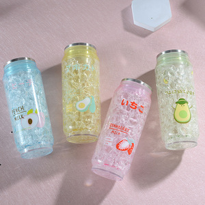 Zhen Ai Ice Crushed Can Water Bottle 500Ml Bpa Free Double Layer Plastic Drinkware For Travel And Gift - Product Image 3