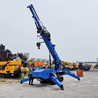 Petites grues sur chenilles de 3 et 5 tonnes Grues araignées électriques mobiles télécommandées avec une hauteur de levage de 14 mètres