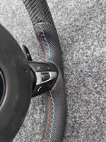 Volant de direction en fibre de carbone de remplacement personnalisé pour tous les modèles BMW, cuir perforé avec boutons multifonctions et palettes de changement de vitesse