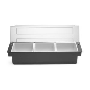 BarUp - Caja Negra para Ingredientes de 480x150x(H)100mm con 3 Compartimentos para Equipamiento de Servicio en Restaurantes y Hoteles - Product Image 1