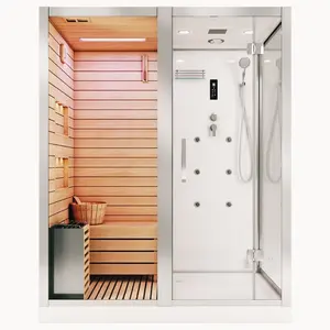 Hemlock Indoor Natte Sauna En Stoomkamer Infrarood Sauna Apparatuur Te Koop Paneel Massief Hout Moderne Sauna