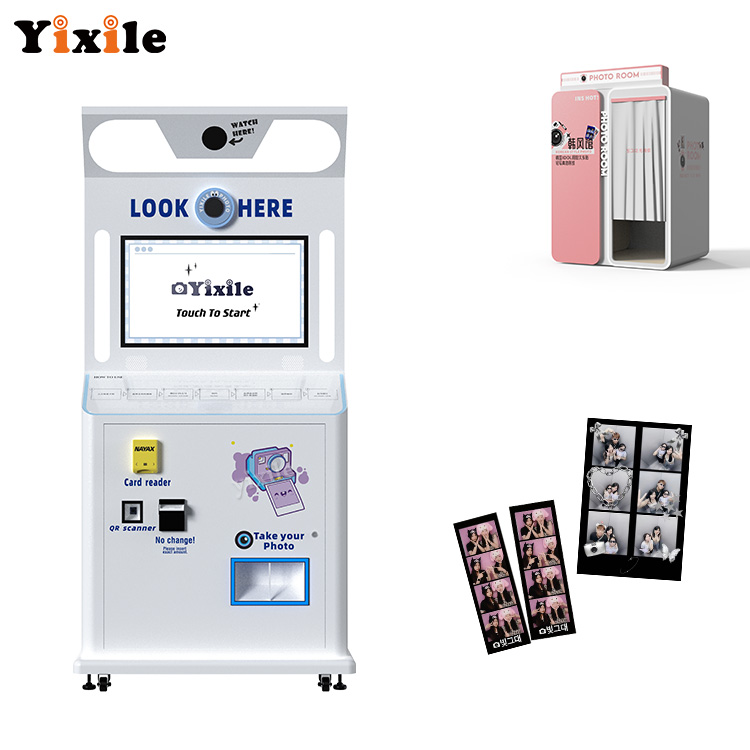 Yixile Dual Camera Korean Self Photovogue Photo Booth Custom Logo App and Smart Vending Machines Software