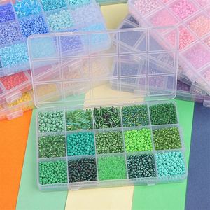 Kit de perles de verre en tube à 15 compartiments pour la fabrication artisanale de bracelets, colliers et accessoires de bijoux DIY, perles en vrac - Product Image 2