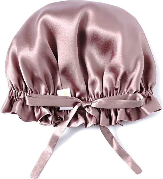 OEKO 100% Mulberry Silk Bonnet for Women Hair Care Natural Silk Hair Wrap  for Sleeping with Elastic Stay on Head