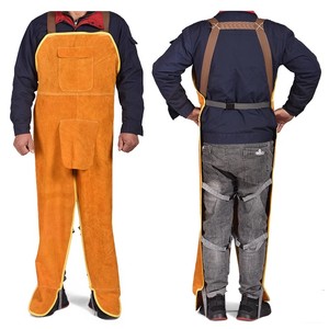 Delantal de cuero de vaca personalizado con abertura para las piernas, resistente al calor y al fuego, ignífugo, <span class=keywords><strong>ropa</strong></span> de trabajo de soldadura, protección para hombres - Product Image 3