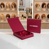 Boîte d'emballage rigide en carton avec fermeture magnétique, gaufrage et lamination mate haut de gamme pour extensions de cheveux et cadeaux