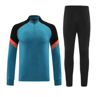 Ensemble de survêtement de football pour hommes avec logo d'équipe brodé sur mesure, veste et pantalon à fermeture éclair