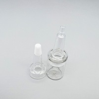 Flacon compte-gouttes pour ampoules, flacon en verre réutilisable avec bouchon, embout en PVC transparent, tête en corne mate pour crème visage