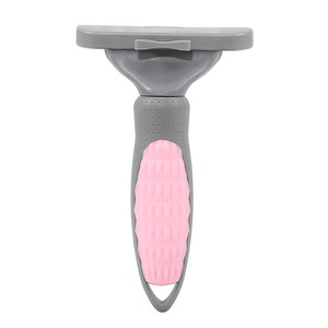 Peigne Gris Rose pour Éliminer les Poils d'Animaux, Brosse de Toilettage pour Chats, Râteau Anti-Poils pour Nettoyage de la Fourrure à Domicile - Product Image 1