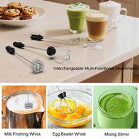Mousseur à lait électrique portable avec protection contre la surchauffe, batterie longue durée 1500 mAh, pour latte, crème aux œufs, purée pour bébé