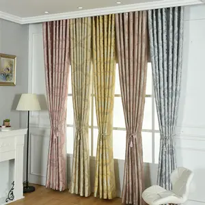 Neuestes Design Einfarbige Jacquard-Fenster-Verdunkelung vorhänge im europäischen Luxus stil für das Wohnzimmer