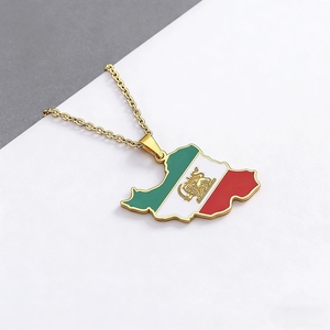 Collar con Colgante de Mapa de la República Islámica de Irán Chapado en Oro de 18K, Cadena de Acero Inoxidable, Bandera del Imperio Persa, Dinastía Pahlavi - Product Image 4