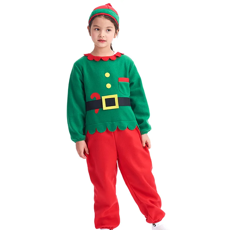 TV Movies Costumes Children Clothes set Girls Christmas Santa Elf Cosplay Jumpsuit Holiday Party Carnival Outfit Gift Idea